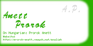 anett prorok business card